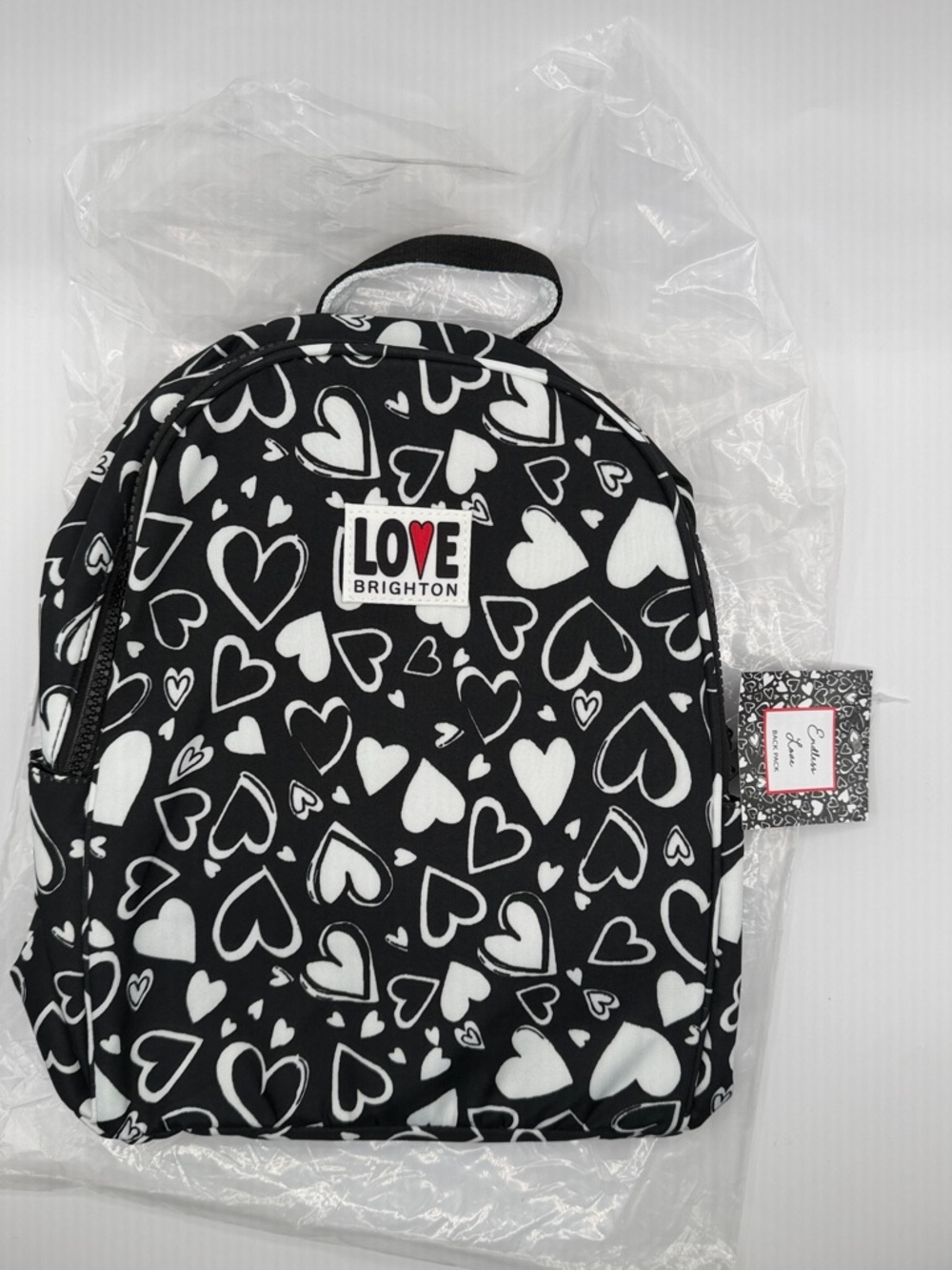 Brighton Black & White Heart Print Backpack